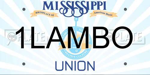 1LAMBO Mississippi License Plate