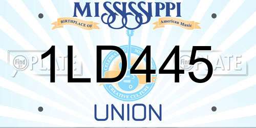 1LD445 Mississippi License Plate