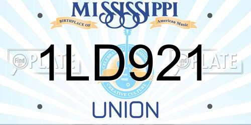 1LD921 Mississippi License Plate
