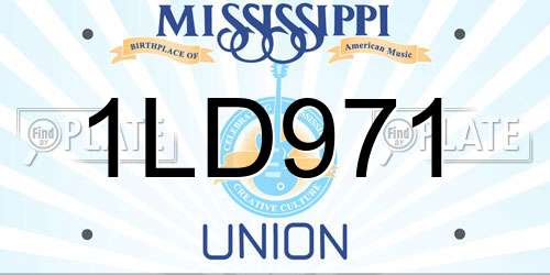 1LD971 Mississippi License Plate