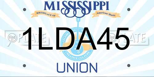1LDA45 Mississippi License Plate