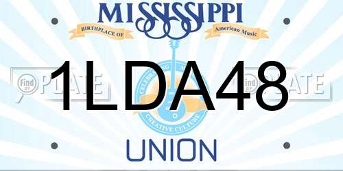 1LDA48 Mississippi License Plate