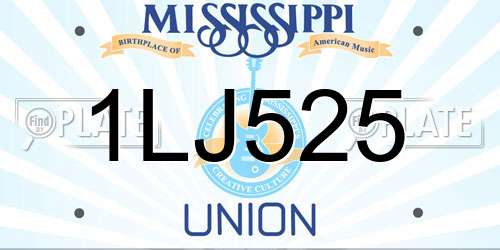 1LJ525 Mississippi License Plate