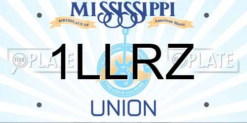 1LLRZ Mississippi License Plate