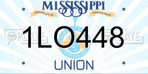 1LO448 Mississippi License Plate