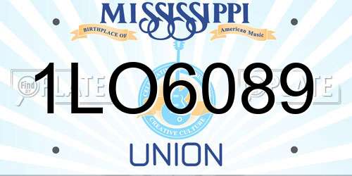 1LO6089 Mississippi License Plate