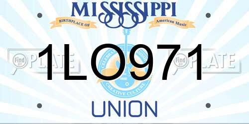1LO971 Mississippi License Plate
