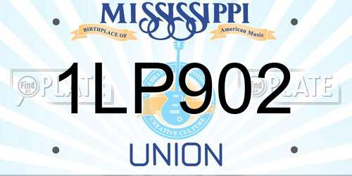1LP902 Mississippi License Plate