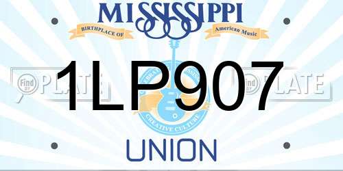 1LP907 Mississippi License Plate