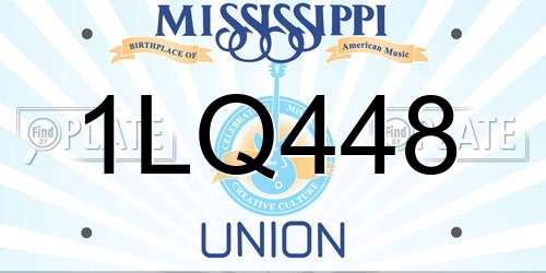 1LQ448 Mississippi License Plate
