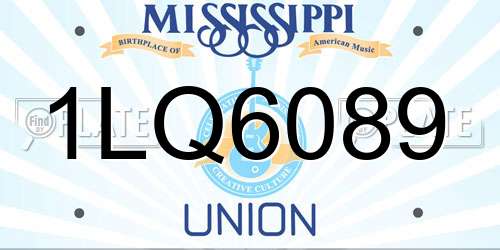 1LQ6089 Mississippi License Plate