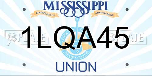 1LQA45 Mississippi License Plate