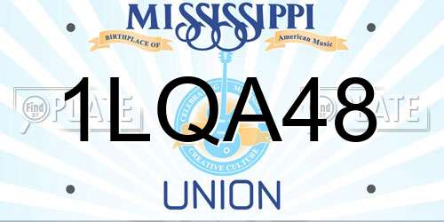 1LQA48 Mississippi License Plate