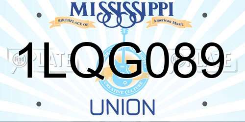 1LQG089 Mississippi License Plate