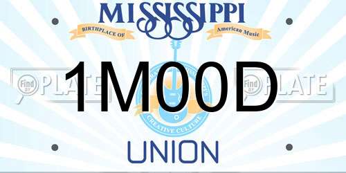 1M00D Mississippi License Plate