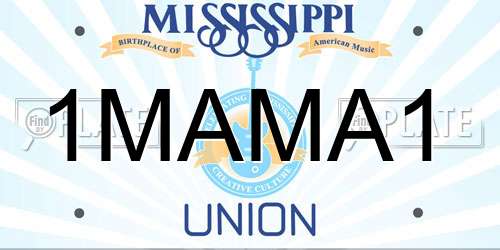 1MAMA1 Mississippi License Plate