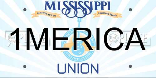 1MERICA Mississippi License Plate