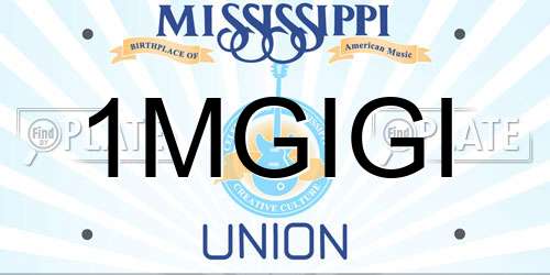 1MGIGI Mississippi License Plate
