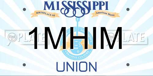 1MHIM Mississippi License Plate