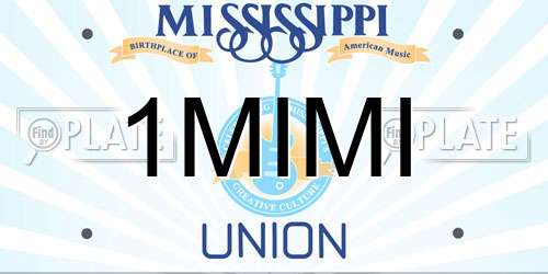 1MIMI Mississippi License Plate