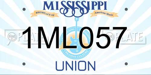 1ML057 Mississippi License Plate