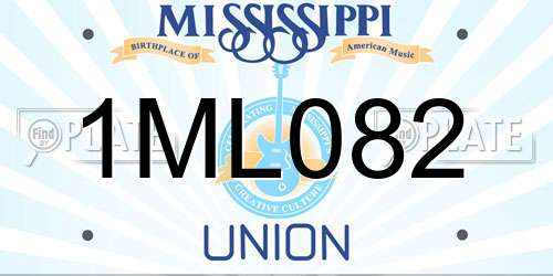 1ML082 Mississippi License Plate
