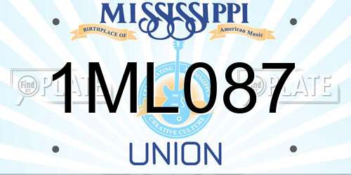 1ML087 Mississippi License Plate