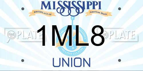 1ML8 Mississippi License Plate
