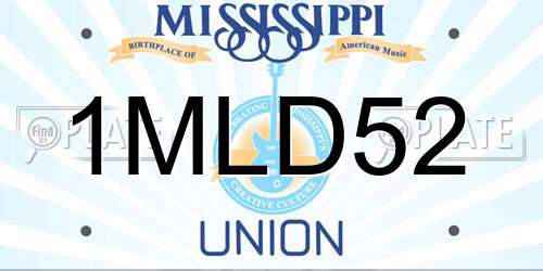 1MLD52 Mississippi License Plate