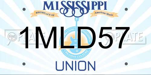 1MLD57 Mississippi License Plate