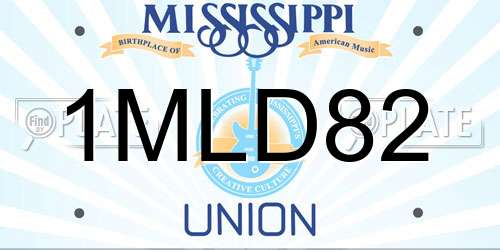 1MLD82 Mississippi License Plate
