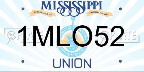 1MLO52 Mississippi License Plate