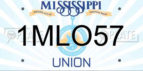 1MLO57 Mississippi License Plate