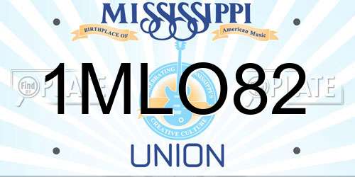 1MLO82 Mississippi License Plate