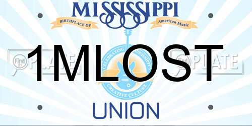 1MLOST Mississippi License Plate