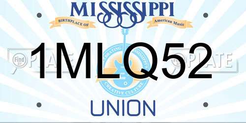 1MLQ52 Mississippi License Plate