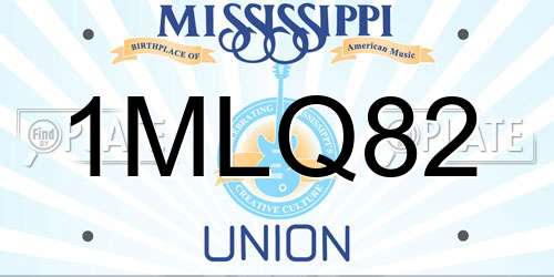 1MLQ82 Mississippi License Plate