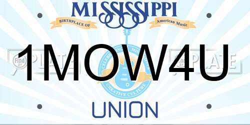 1MOW4U Mississippi License Plate