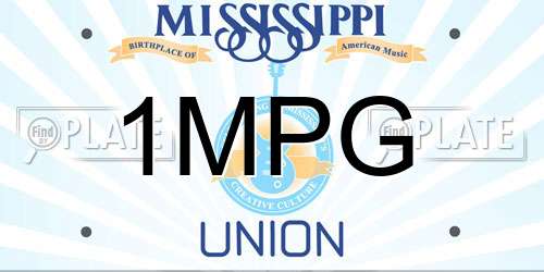 1MPG Mississippi License Plate