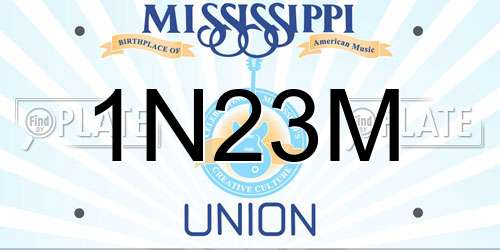 1N23M Mississippi License Plate
