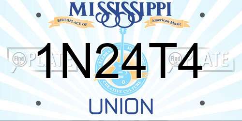 1N24T4 Mississippi License Plate