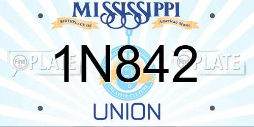 1N842 Mississippi License Plate