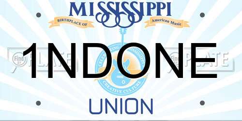 1NDONE Mississippi License Plate