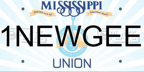 1NEWGEE Mississippi License Plate
