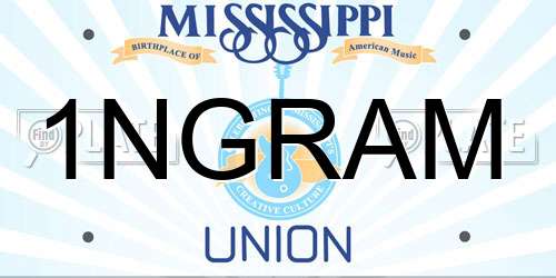 1NGRAM Mississippi License Plate