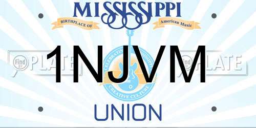 1NJVM Mississippi License Plate
