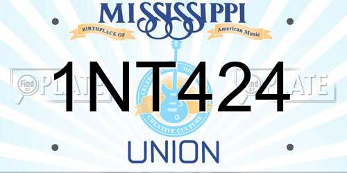 1NT424 Mississippi License Plate