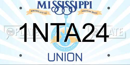1NTA24 Mississippi License Plate