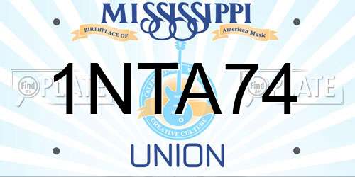 1NTA74 Mississippi License Plate