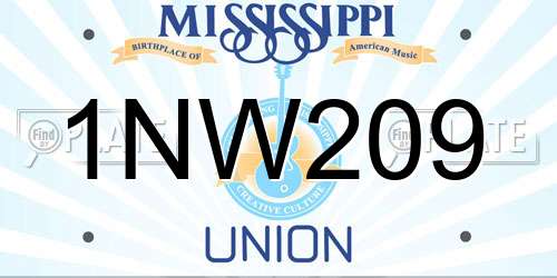 1NW209 Mississippi License Plate